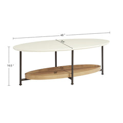 Nicia 4 Legs Coffee Table with Storage Lower Natural Shelf Flaunting an Eye Catching Design