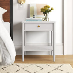 Off-White Nickens 23'' Tall 1 - Drawer Nightstand Modern Farmhouse to Contemporary Style