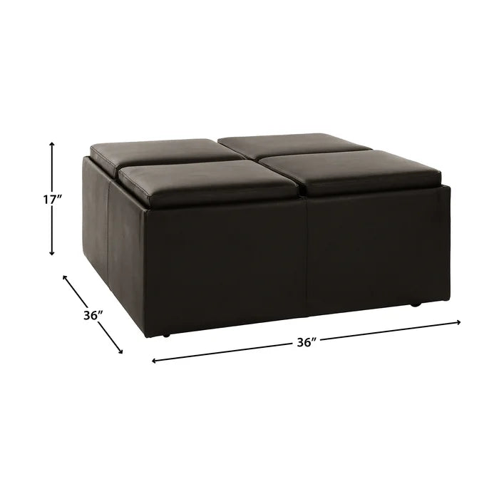 Nicut 36'' Wide Ottoman Solid Wood and Plywood Frame Clean Lined Sofa