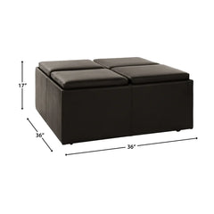 Nicut 36'' Wide Ottoman Solid Wood and Plywood Frame Clean Lined Sofa