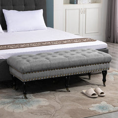 Gray Nilsen Upholstered Bench Classic Padded Bench
