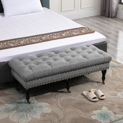 Gray Nilsen Upholstered Bench Classic Padded Bench