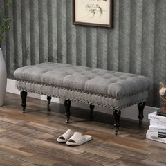 Gray Nilsen Upholstered Bench Classic Padded Bench