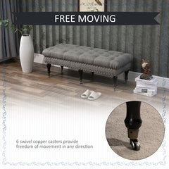 Gray Nilsen Upholstered Bench Classic Padded Bench
