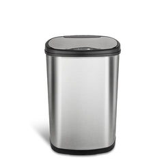 Nine Stars Stainless Steel 13.2 Gallon Motion Sensor ABS Plastic Trash Can
