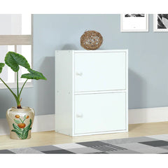 White Nivens 22'' Tall 2 Door Accent Cabinet Clean Lined Rectangular Silhouette