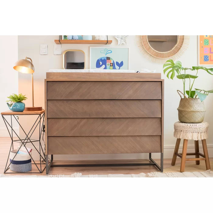 Noah 4 Drawer 43.3'' W Solid Wood Dresser Functionality and Modernity