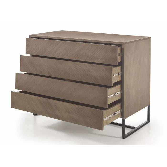 Noah 4 Drawer 43.3'' W Solid Wood Dresser Functionality and Modernity