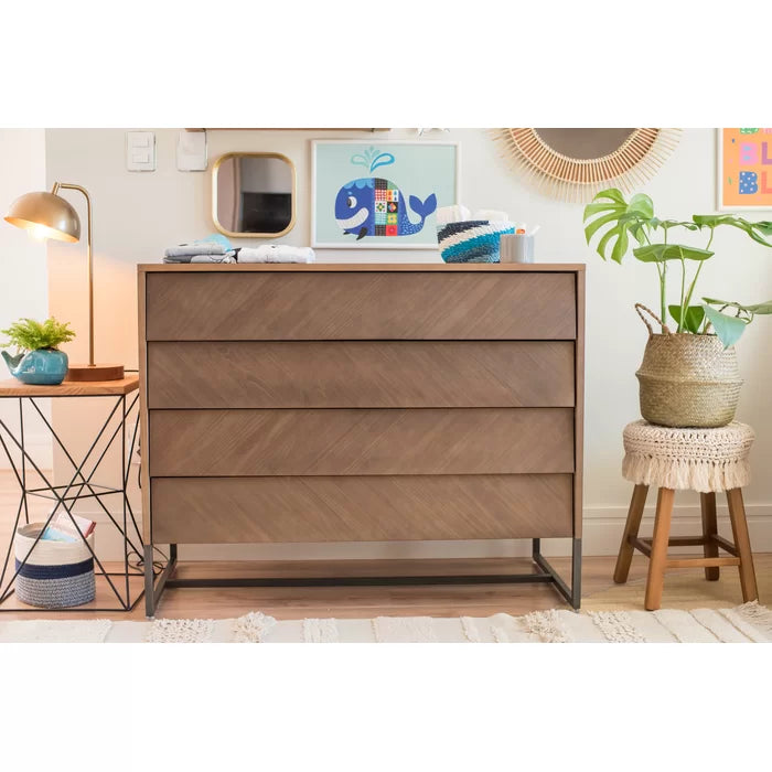 Noah 4 Drawer 43.3'' W Solid Wood Dresser Functionality and Modernity