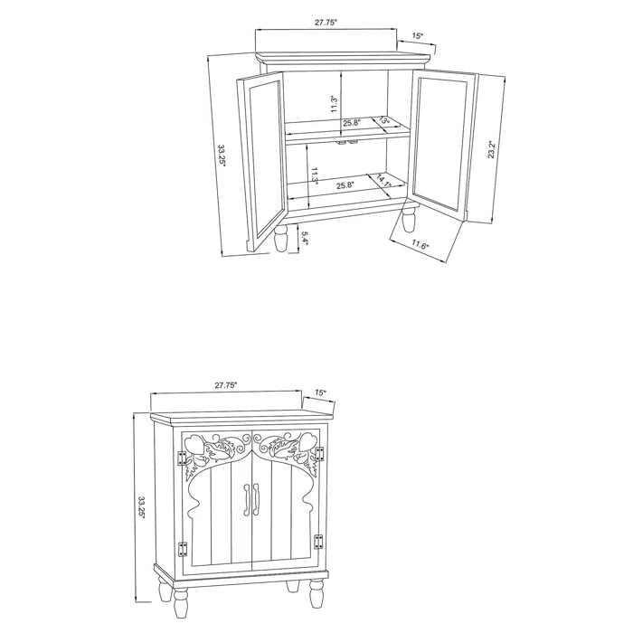 Noblitt 33.5'' Tall 2 - Door Accent Cabinet Offer Plenty Storage Space