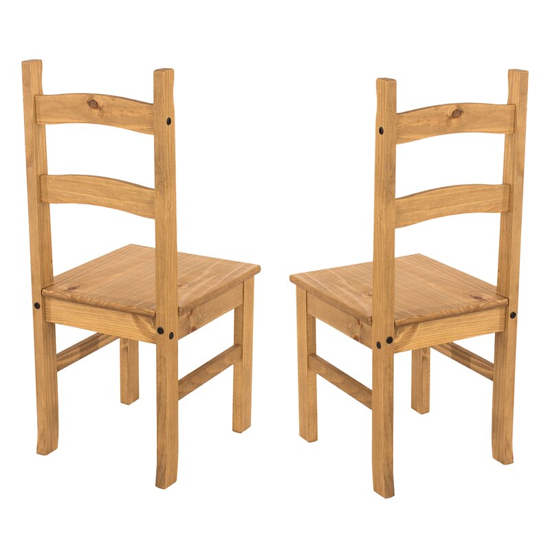 Set of 2 Natural Nolea Solid Wood Ladder Back Side Chair Perfect for your Kitchem, Dining Room, Entryway This Ladder Back Side Chair