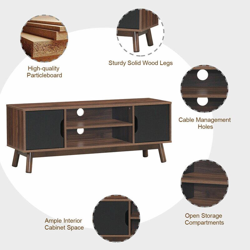 Brown/Black Norita TV Stand for TVs up to 50" Engineered Wood and Sturdy Construction