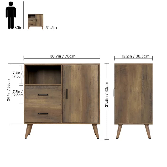 Norrington 31.5'' Tall 1 - Door Accent Cabinet Adjustable Shelves