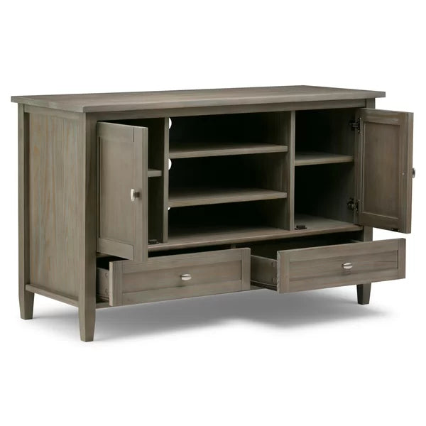 Nortonville Solid Wood TV Stand for TVs up to 50" Adjustable Shelves Provide Storage Space