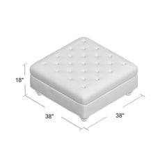 Novak 38.2'' Wide Faux Leather Tufted Square Cocktail Ottoman Furniture