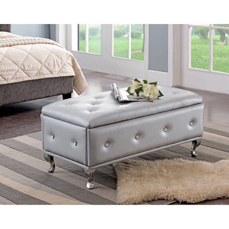 Novotny Upholstered Storage Bench Elegant Extra Seating
