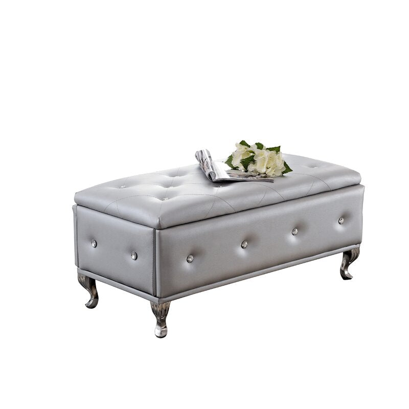 Novotny Upholstered Storage Bench Elegant Extra Seating