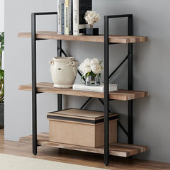 3 Shelves 40” H x 35” W x 13” D Nuttall Etagere Bookcase