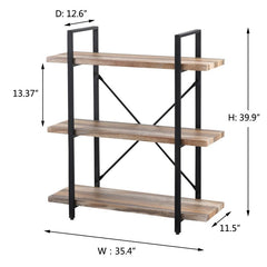 3 Shelves 40” H x 35” W x 13” D Nuttall Etagere Bookcase