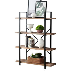 (4 Shelves) 55” H x 41” W x 13” D Etagere Bookcase Making your Living Room, Office, or Sturdy As Fashionable Storage and Display Space