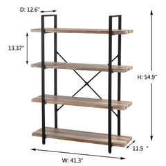 (4 Shelves) 55” H x 41” W x 13” D Etagere Bookcase Making your Living Room, Office, or Sturdy As Fashionable Storage and Display Space