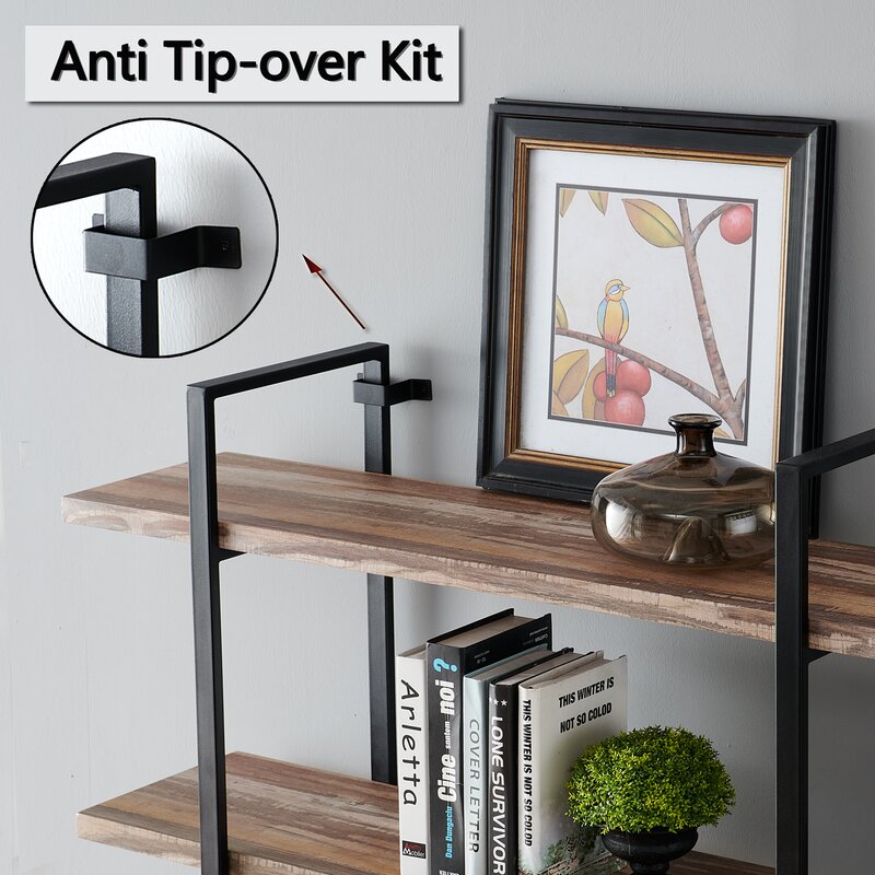 (4 Shelves) 55” H x 41” W x 13” D Etagere Bookcase Making your Living Room, Office, or Sturdy As Fashionable Storage and Display Space