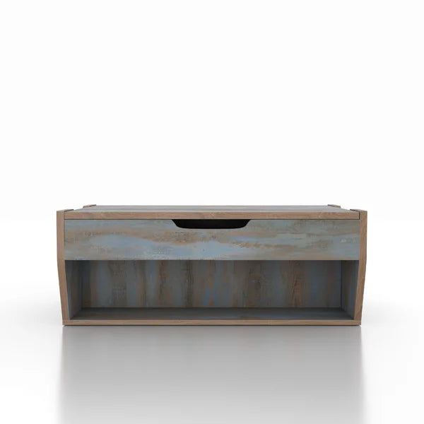 Distressed Blue Odle Lift Top Extendable Solid Coffee Table with Storage
