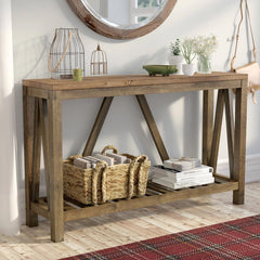 Offerman 52'' Console Table Rustic Oak A Frame Designs Indoor Furniture