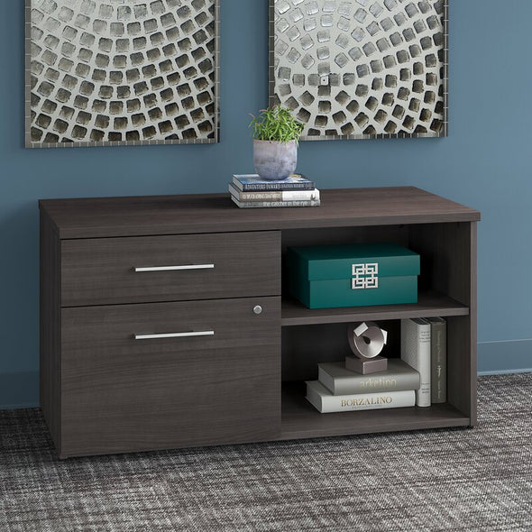 Storm Gray Office 500 44.21'' Wide 2 - Drawer Filing Storage Cabinet Perfect for Organize