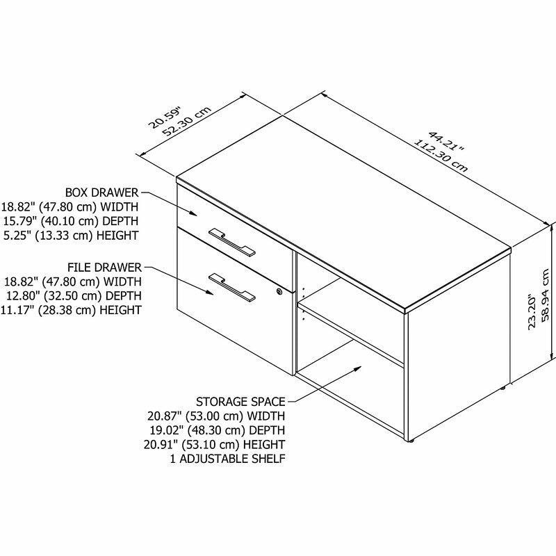 Storm Gray Office 500 Storage Cabinet Low Cabinet Drawers and Shelves