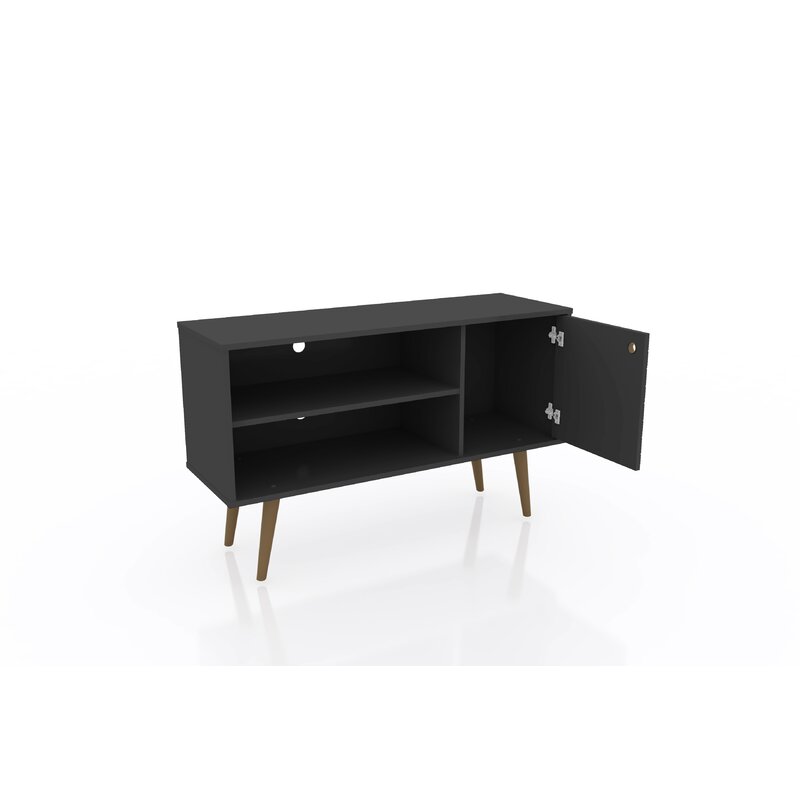 Black with Exposed Wood Oglethorpe TV Stand for TVs up to 46"