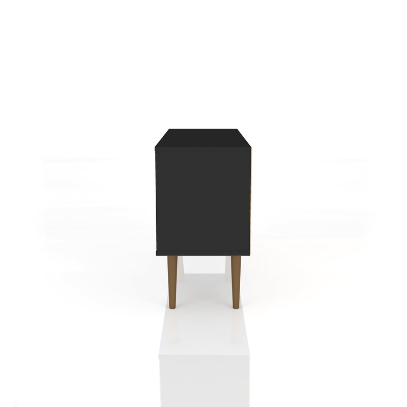 Black with Exposed Wood Oglethorpe TV Stand for TVs up to 46"