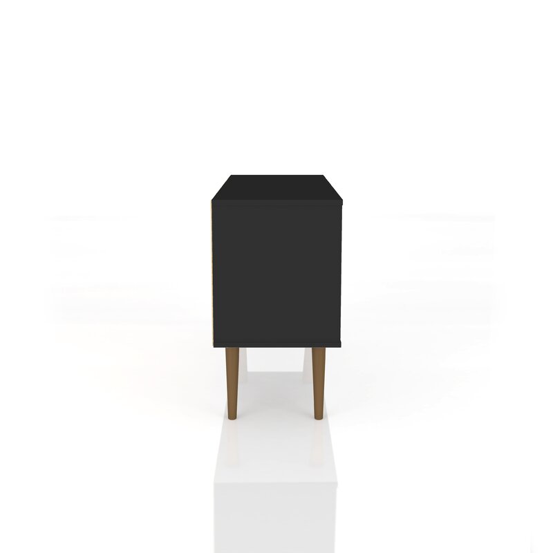 Black with Exposed Wood Oglethorpe TV Stand for TVs up to 46"