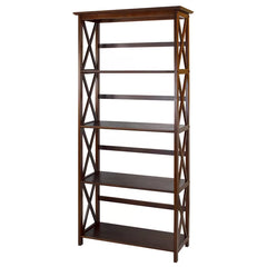 Walnut Oktay 63'' H x 29.5'' W Solid Wood Etagere Bookcase Design