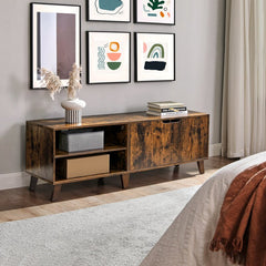 TV Stand for TVs up to 65" Open Shelf on the Left Side of the Cabinet Can Also Be Adjusted TV Cabinet Will Bring A New Charm to your Living Room