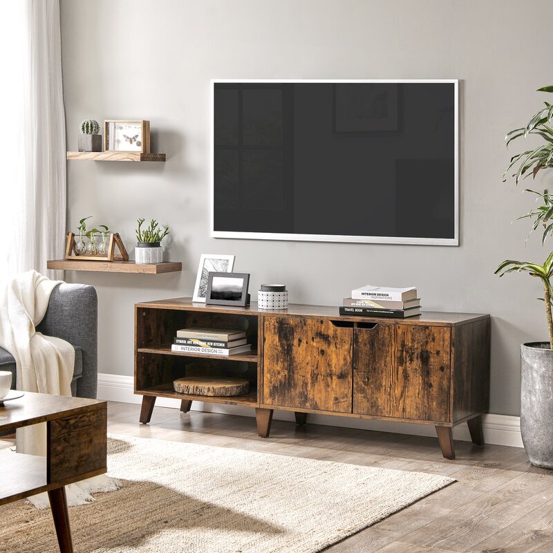 TV Stand for TVs up to 65" Open Shelf on the Left Side of the Cabinet Can Also Be Adjusted TV Cabinet Will Bring A New Charm to your Living Room