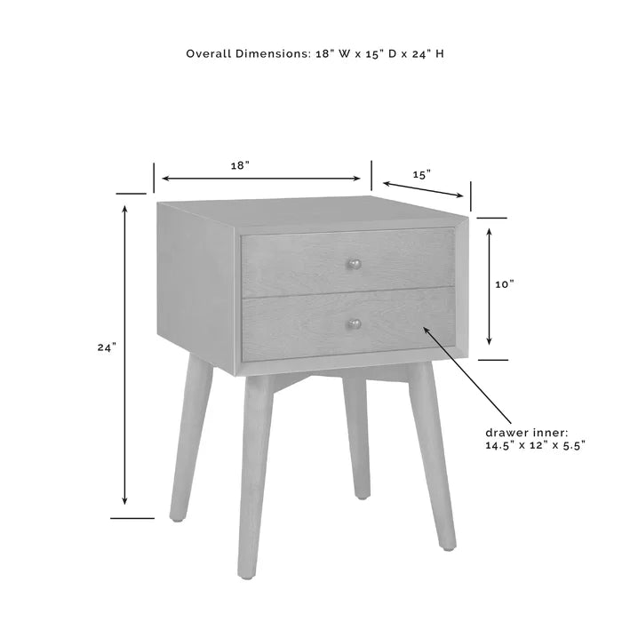 Olivet 24'' Tall 1 - Drawer Nightstand Mid-Century Modern Style