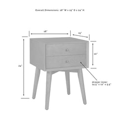 Olivet 24'' Tall 1 - Drawer Nightstand Mid-Century Modern Style