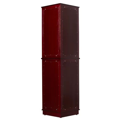 Cherry Olivian 26'' Wide Mirrored Back Curio Cabinet with Lighting Design