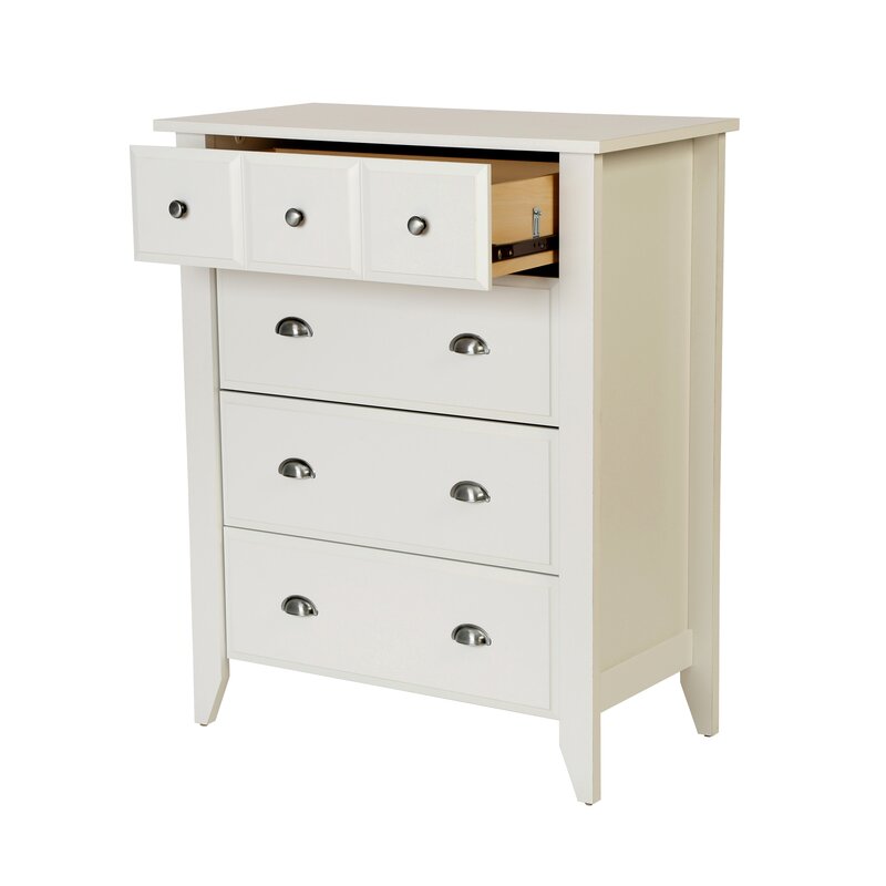 Olney 4 Drawer 34.75'' W Chest Soft White Engineered Wood in a Neutral Finish
