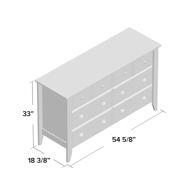 Olney 6 Drawer 54.63'' W Soft White Durable Smooth Metal Runners