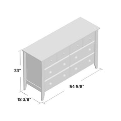 Olney 6 Drawer 54.63'' W Soft White Durable Smooth Metal Runners