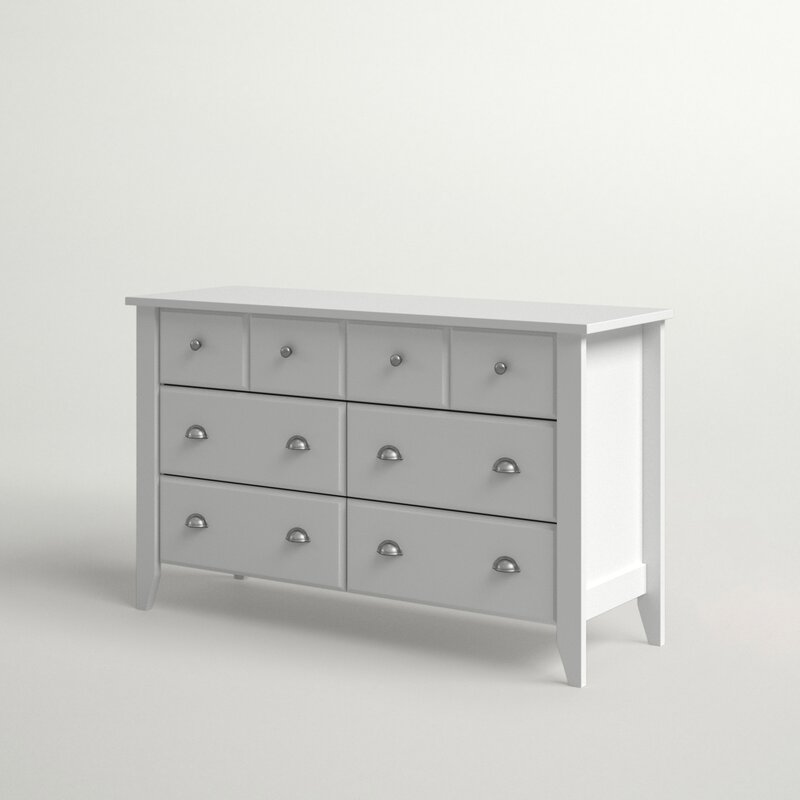 Olney 6 Drawer 54.63'' W Soft White Durable Smooth Metal Runners