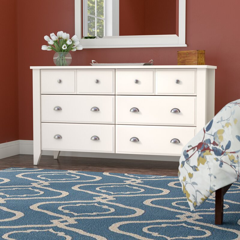 Olney 6 Drawer 54.63'' W Soft White Durable Smooth Metal Runners