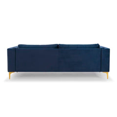 Gold Frame Olympia 89'' Velvet Square Arm Sofa with Reversible Cushions