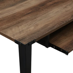 Rustic Oak Onamia L-Shape Desk with Cable Management and Keyboard Tray Manufactured Wood