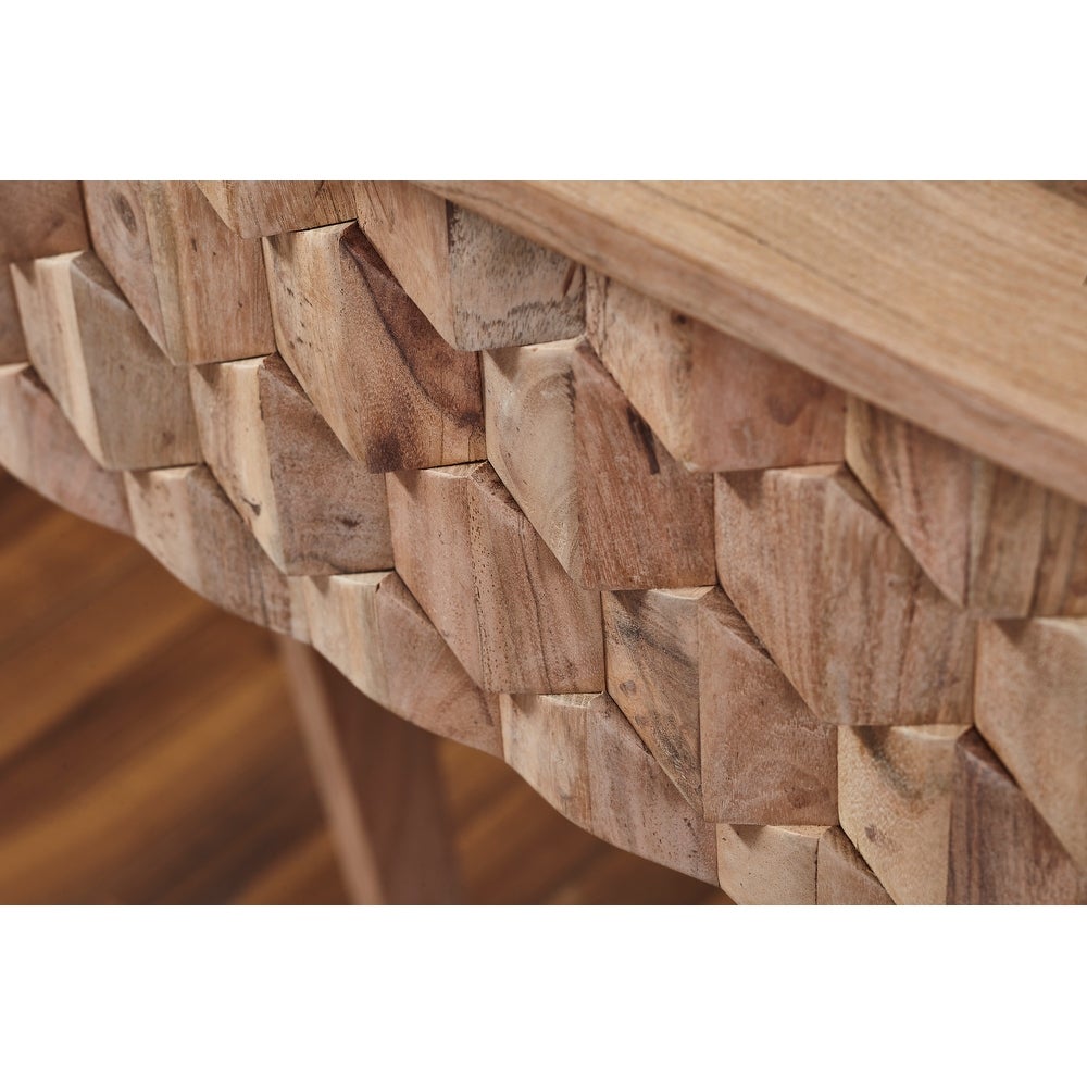 Origami Hardwood Boho Desk Natural Finish Crafted from Kiln-Dried Hardwood