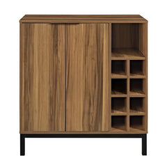 Teak Orion Bar Cabinet Features Two Doors that Open to Reveal a Twelve Class