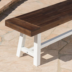 Sandblast Dark Brown/White Wood Bench Add A Perfect Focal Point to your Kitchen Space with this Wood Bench