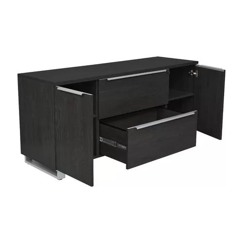 Espresso Ose 63'' Wide 2 Drawer Lateral Filing Cabinet Heavy Duty Construction